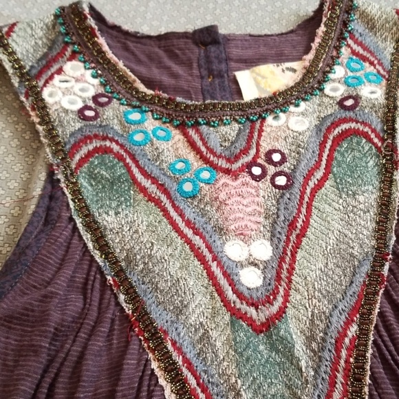Free People Tops - Free People Embroidered Mirrored Tank Top sz xs